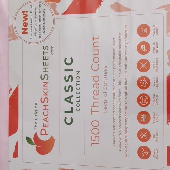 PeachSkinSheets Full Size 1500 Thread Count Cotton Candy Pink Sheet Set - Picture 5 of 8